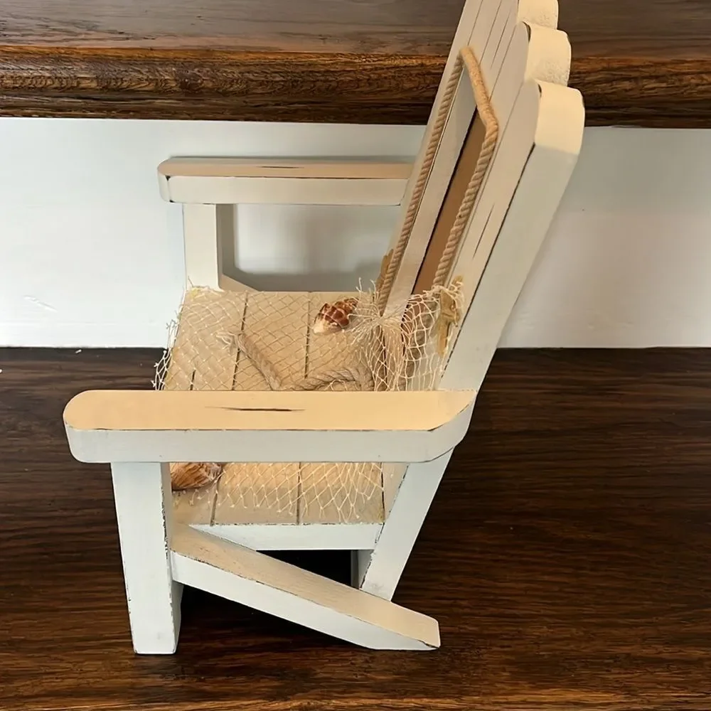 Seaside Shore Wooden Beach Wooden Chair Sea shell Net Rope picture photo frame